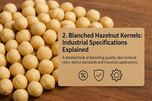 Blanched hazelnut kernels industrial quality