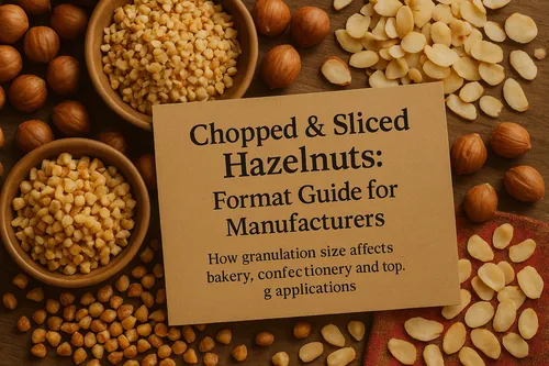 Chopped and sliced hazelnuts format guide