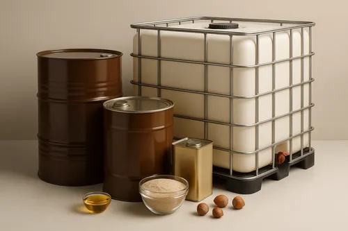 Hazelnut oil packaging for export